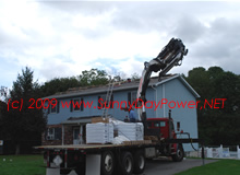 Rooftop Delivery of Shingles – Lifetime Roof Installed Prior to Solar Install